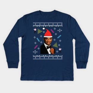 Fresh Prince Of Bel Air Carlton Dance Christmas Knit Pattern Kids Long Sleeve T-Shirt